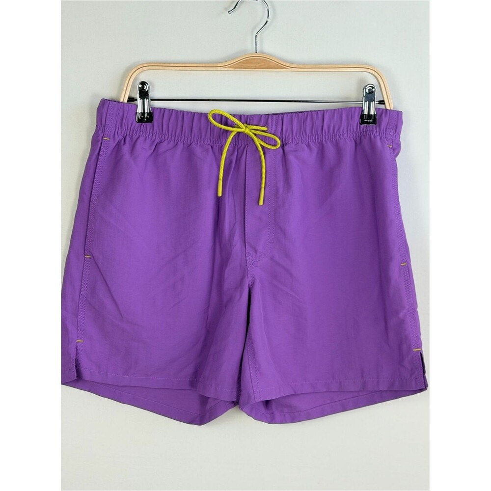 Duluth Trading Purple Nylon Shorts Yellow Drawstring Lightweight Trail Small